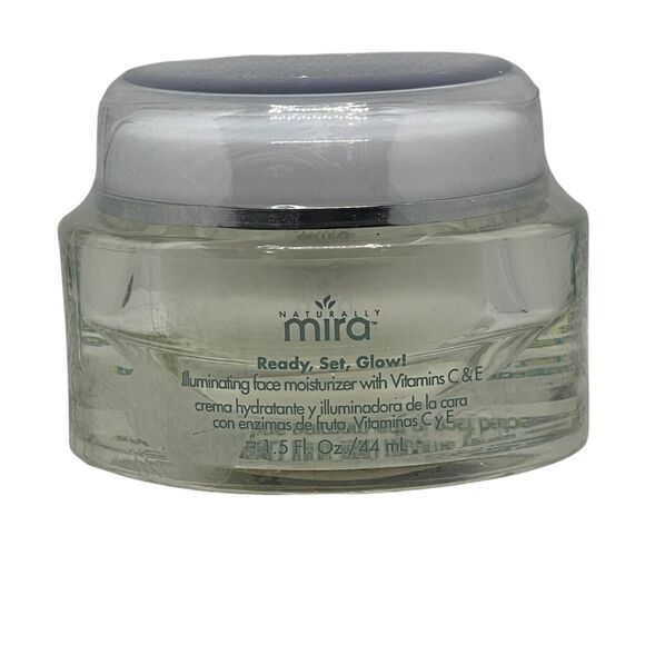Mira Ready Set Glow Face Moisturizer Illuminating W Vitamin C & E 1.5 Oz NOS